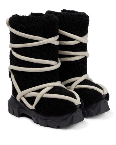 Rick Owens DRKSHDW Stiefel aus Shearling - Schwarz