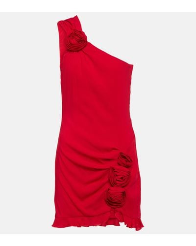 Blumarine Floral-applique Crepe Minidress - Red