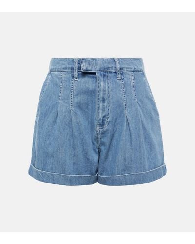 FRAME Shorts de denim plisados - Azul