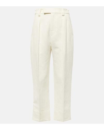 Loro Piana Linen And Cotton Straight Pants - Natural