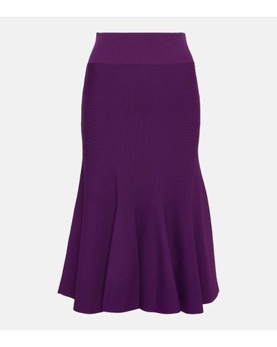 Stella McCartney Stretch Jersey Midi Skirt - Purple