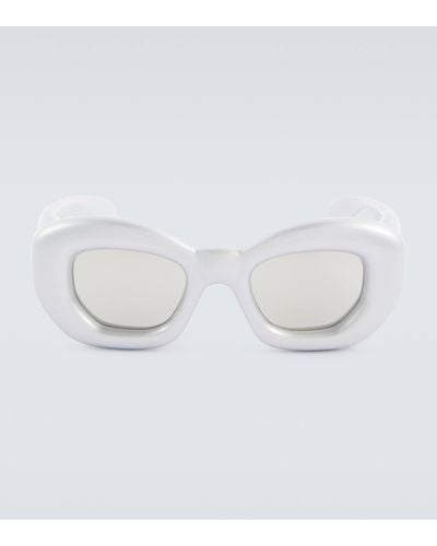 Loewe Inflated Metallic Butterfly Sunglasses - White
