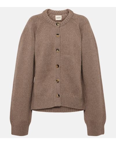 Khaite Emili Cashmere Cardigan - Brown