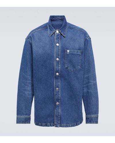 Ami Paris Ami De Cour Denim Overshirt - Blue