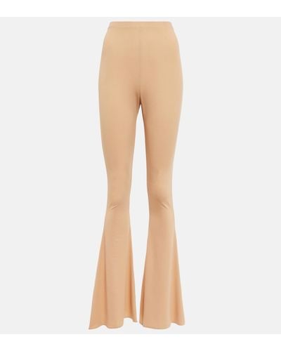 Magda Butrym High-rise Jersey Flared Trousers - Natural