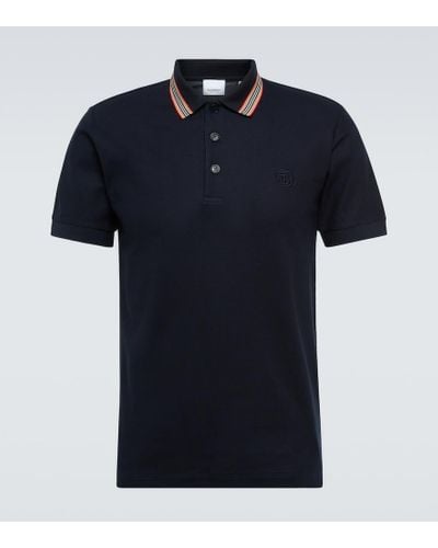 Burberry Es Herren Polo-Shirt mit Kontrastkragen - Schwarz