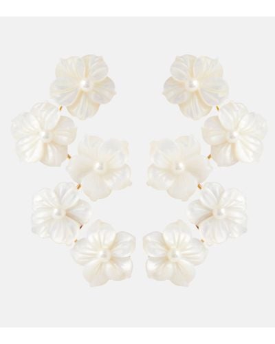 Jennifer Behr Mari Floral Earrings - White