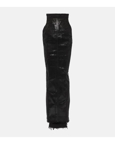 Rick Owens High-rise Denim Pencil Skirt - Black