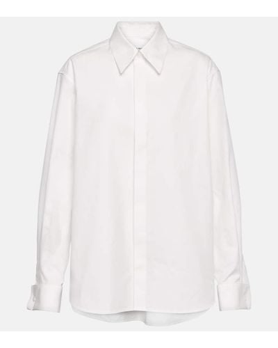 Saint Laurent Camisa de popelin de algodon - Blanco