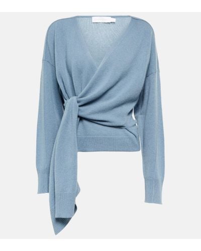Jonathan Simkhai Anna Wrap Cashmere Sweater - Blue