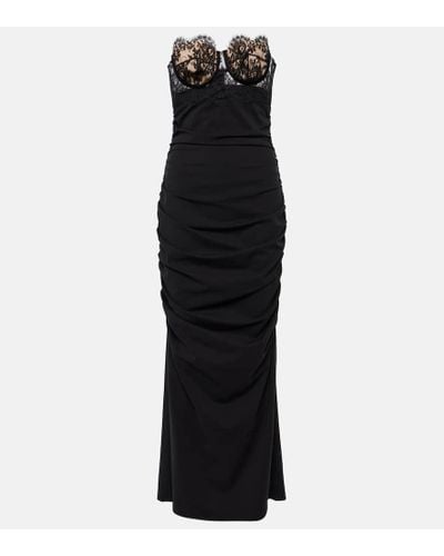 Dolce & Gabbana Vestido de fiesta bustier con encaje - Negro