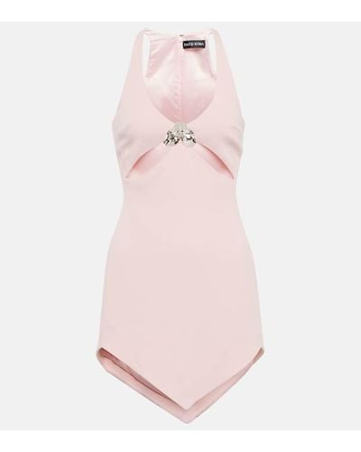 David Koma Embellished Cutout Minidress - Pink