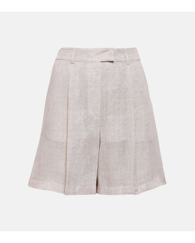 Brunello Cucinelli Linen Shorts - White