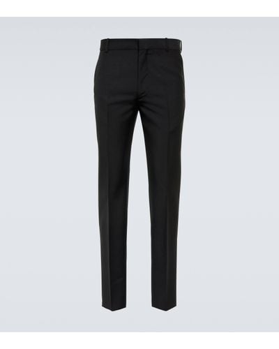 Alexander McQueen Wool And Mohair Slim Trousers - Black