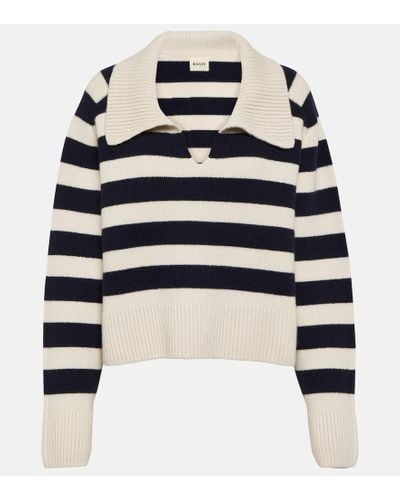 Khaite V Neck Cashmere Sweater - Natural