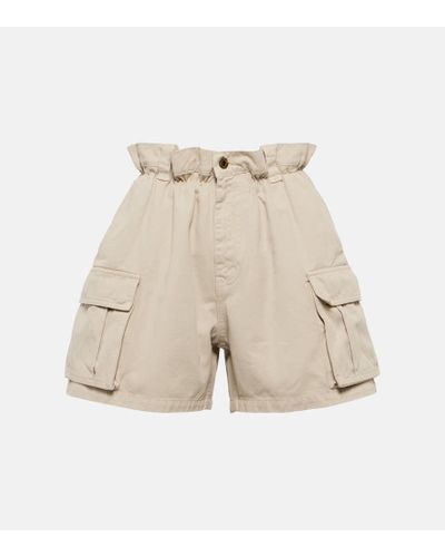 Miu Miu Shorts cargo de algodon de tiro alto - Neutro