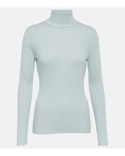 Jardin Des Orangers Ribbed-knit Cashmere Turtleneck Sweater - Blue