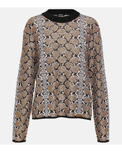 Balmain Pull en jacquard a effet serpent - Multicolore