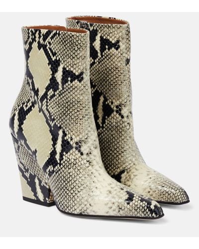 Paris Texas Jane Snake-print Leather Ankle Boots - Multicolour