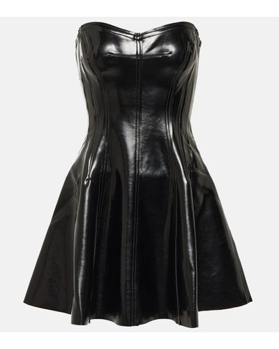 Norma Kamali Robe Grace en cuir synthetique - Noir