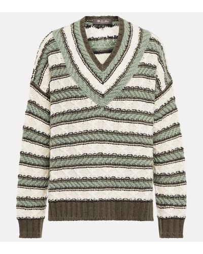 Loro Piana Striped Cashmere Sweater - Gray