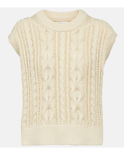 Velvet Hadden Cable-knit Jumper Vest - Natural