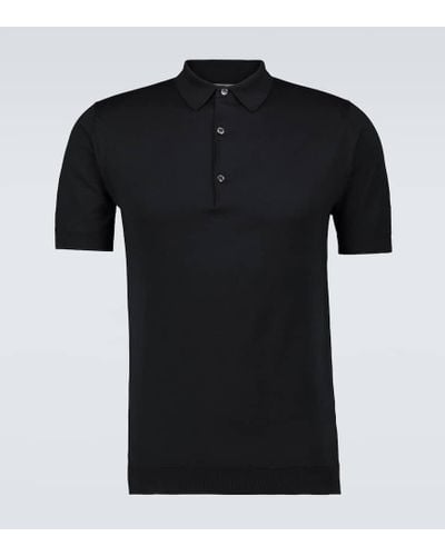 John Smedley Adrian Cotton Polo Shirt - Black
