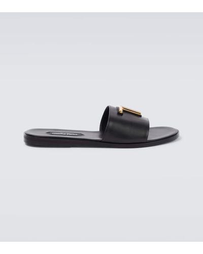 Tom Ford Brighton Leather Sandals - Black