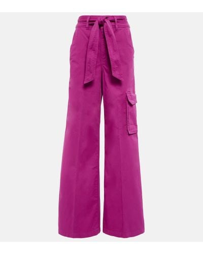 Veronica Beard Belissa Cotton Cargo Pants - Pink