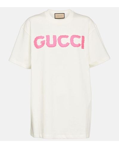 Gucci Camiseta de Manga Corta de Punto de Algodón - Blanco