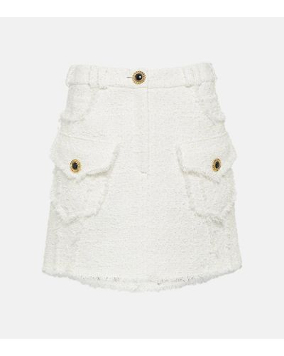 Balmain Mini-jupe en tweed - Blanc