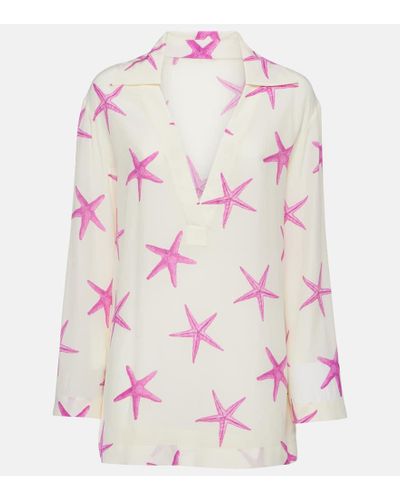 Valentino Hemd Starfish aus Seide - Pink