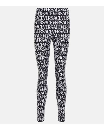 Versace Legging imprime a logo - Noir
