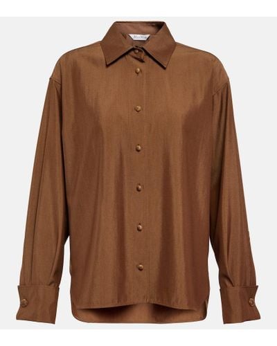 Max Mara Zuai Wool And Silk Shirt - Brown