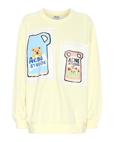 Acne Studios Embroidered Cotton Sweatshirt - Yellow