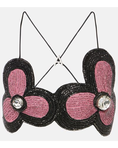 Area Crystal-embellished Bra Top - Pink