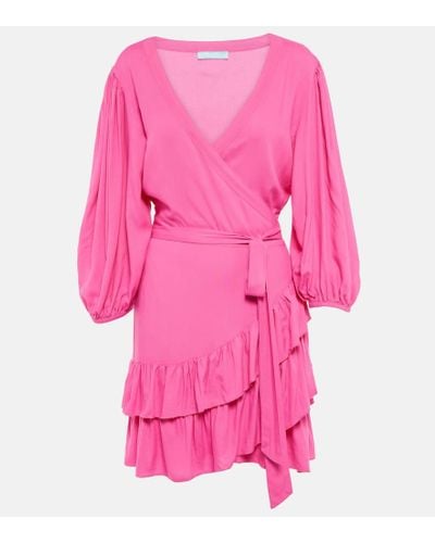 Melissa Odabash Tabitha Cotton Wrap Minidress - Pink