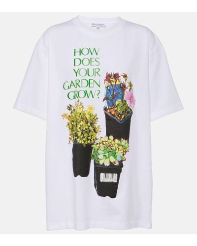 JW Anderson Printed Oversized Cotton Jersey T-shirt - White