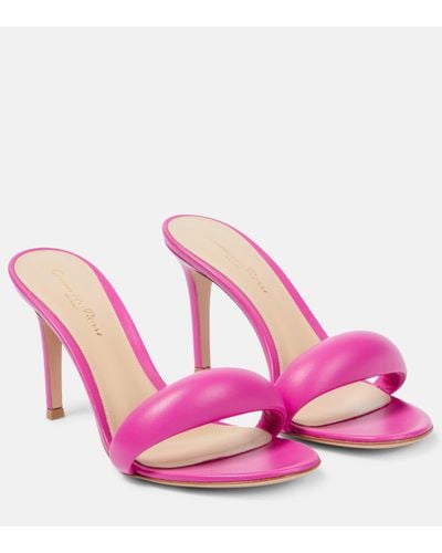 Gianvito Rossi Bijoux 85mm Padded Mules - Pink