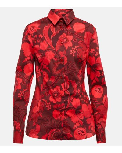 Etro Floral Cotton-blend Shirt - Red