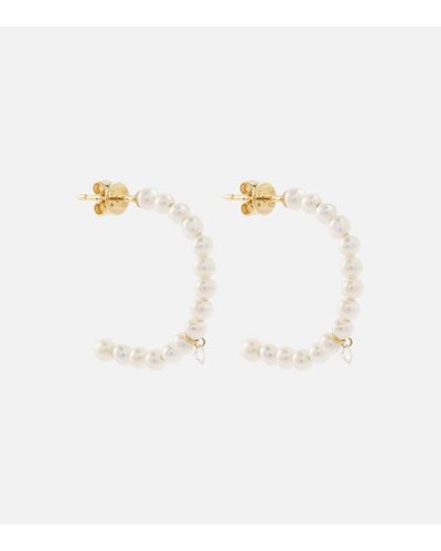 PERSÉE Boucles d'oreilles en or 18 ct, perles et diamants - Blanc