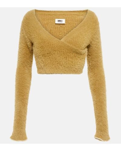 MM6 by Maison Martin Margiela Top cropped in maglia - Giallo