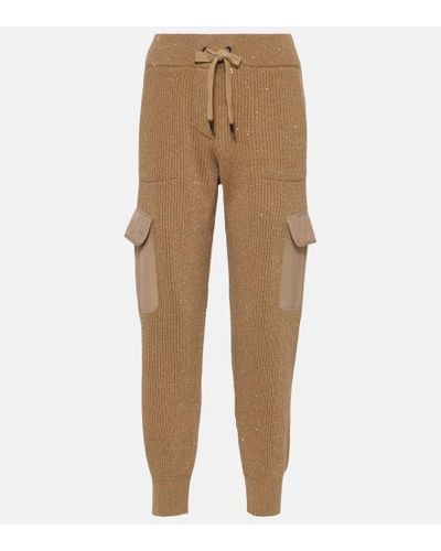 Brunello Cucinelli Pantalones deportivos de lana y cachemir - Neutro