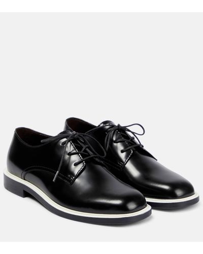 The Row Jules Patent Leather Derby Shoes - Black