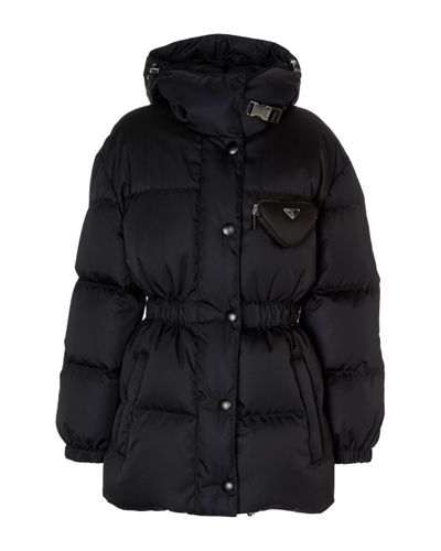 Prada Re-nylon Pocket-detail Puffer Jacket - Black