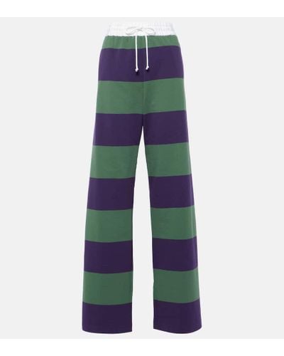 Dries Van Noten Striped Cotton Straight Pants - Multicolor