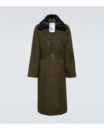Burberry Carcoat aus Baumwoll-Gabardine - Grün