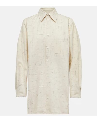 Bottega Veneta Oversize-Hemd aus einem Baumwollgemisch - Weiß