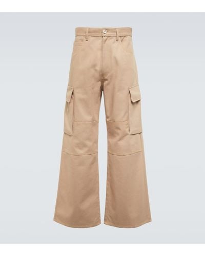 Marni Wide-leg Cotton Gabardine Cargo Pants - Natural