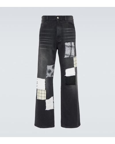 Marni Patch-applique Wide-leg Jeans - Black